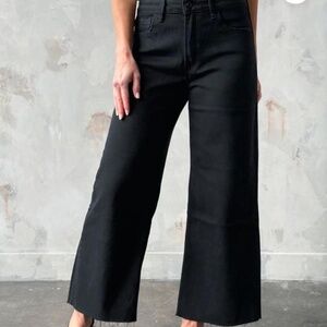 Lovervet by Vervet Black High Rise Wide Leg Crop Denim